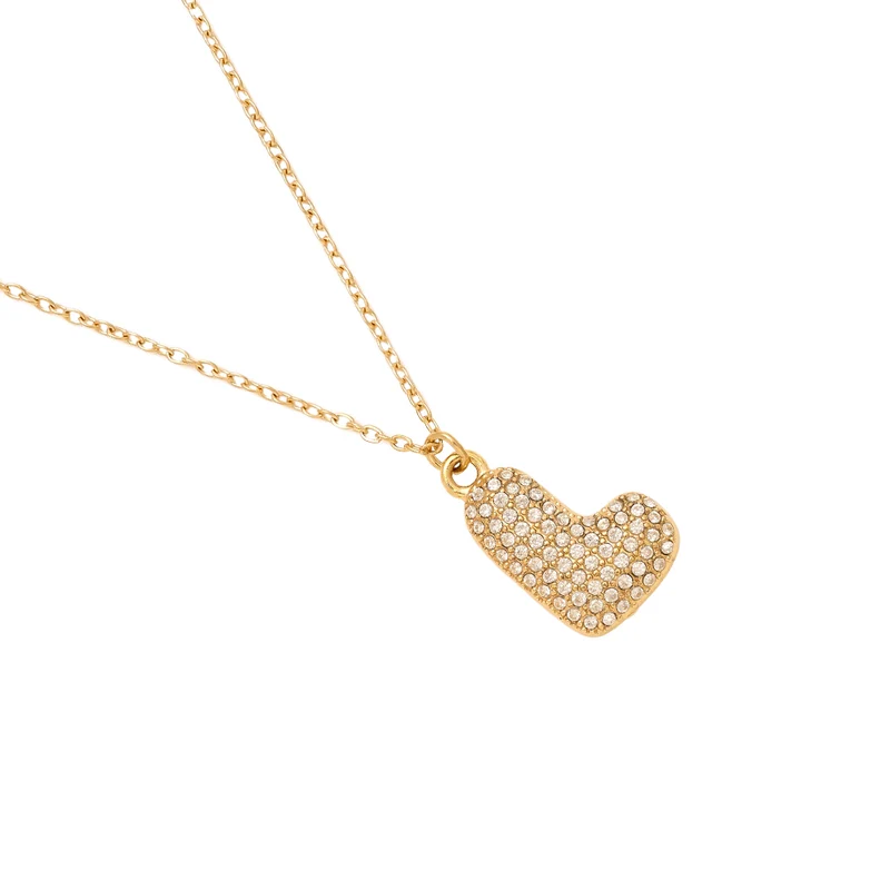 Pave Bubble Initial Kette 14K Vergoldet