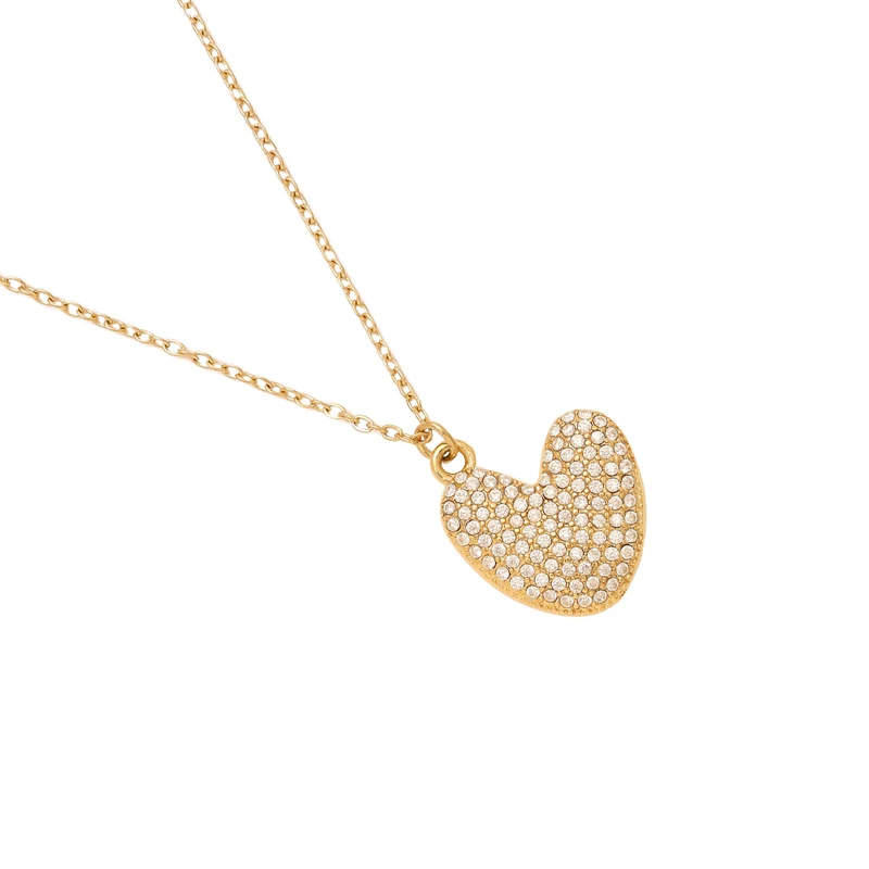 Pave Bubble Initial Kette 14K Vergoldet