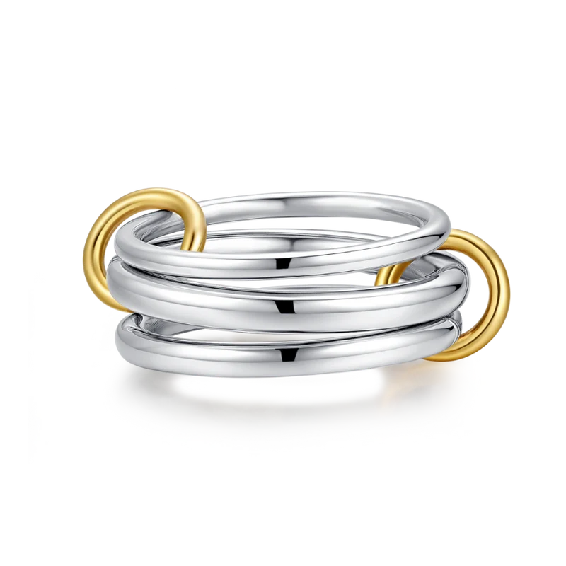 Triple Infinity Flow Ring 18K Vergoldet
