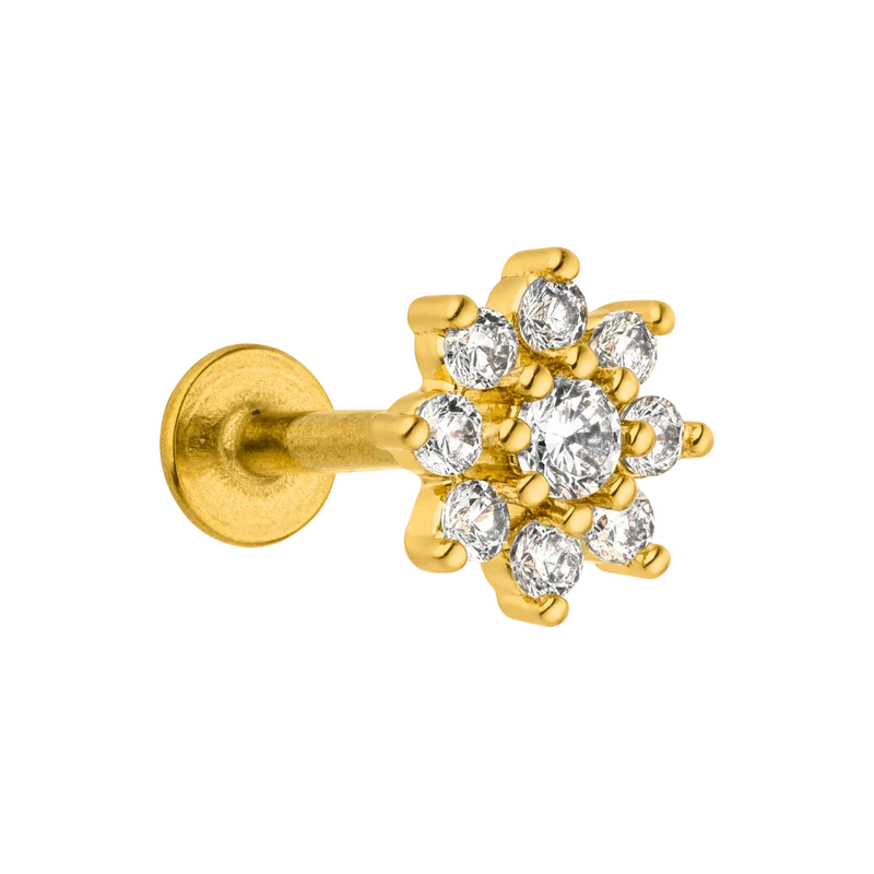Victoria Flower Labret Piercing - Titan