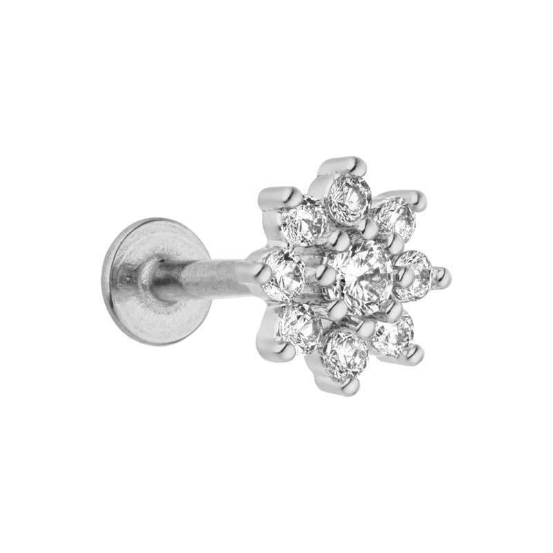 Victoria Flower Labret Piercing - Titan