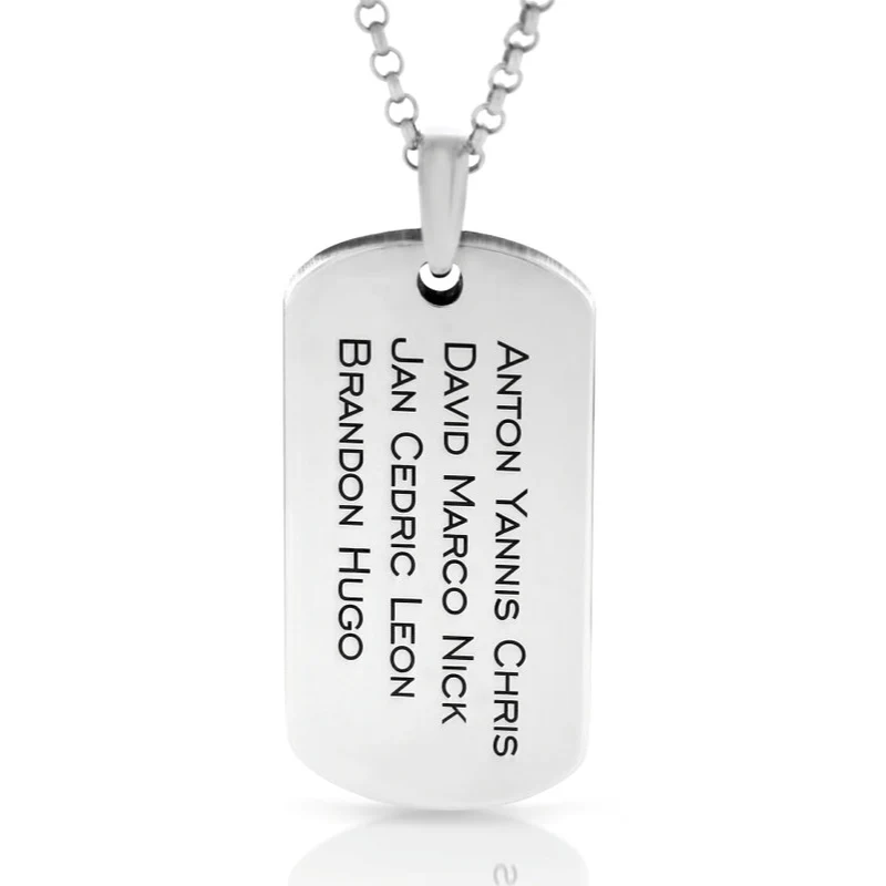 DOG TAG KETTE GRAVUR, HERREN SCHMUCK, GESCHENK PAPA VATER MÄNNERSCHMUCK
