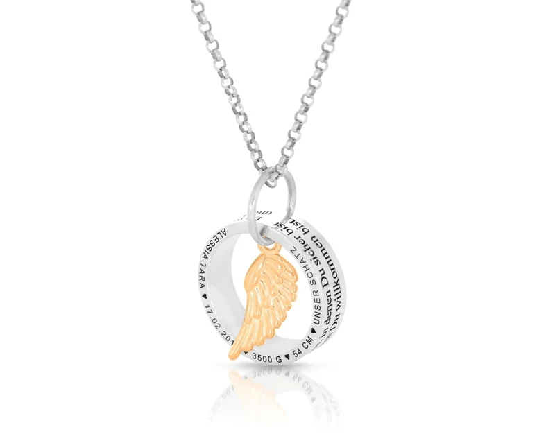 GESCHENK ZUR GEBURT PERSONALISIERTER RING GRAVUR TAUFRING