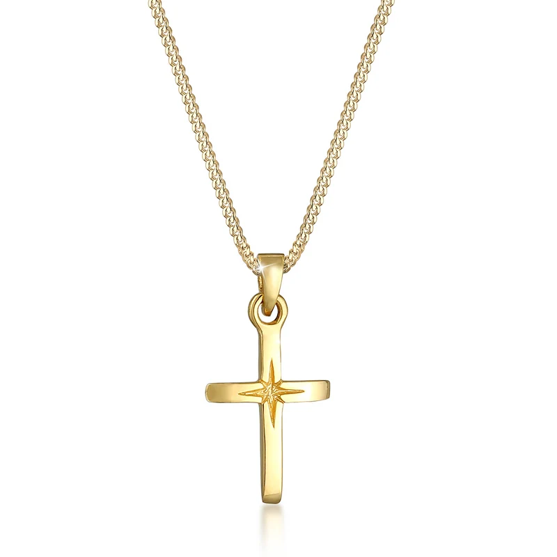 Stella Kreuz Halskette & Creolen Schmuck Set