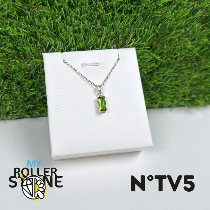 Grüner Turmalin (Verdelit) Anhänger, 925 Sterling Silber #5