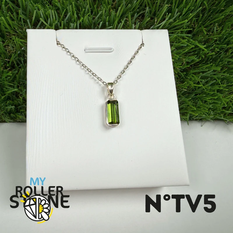 Grüner Turmalin (Verdelit) Anhänger, 925 Sterling Silber #5