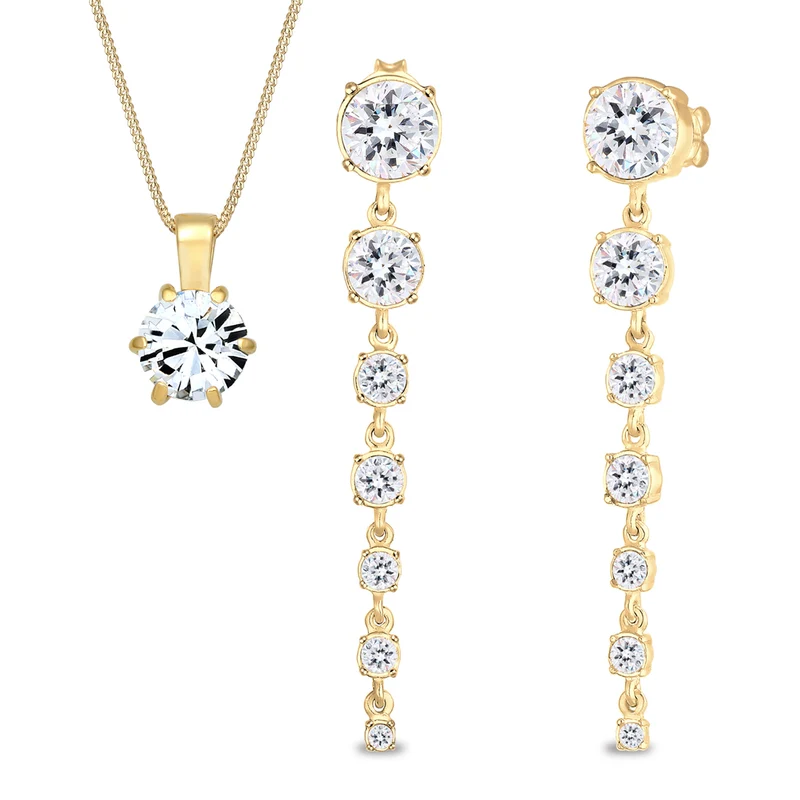Hergestellt mit Kristallen von Swarovski® Ohrringe & Halskette Schmuck Set