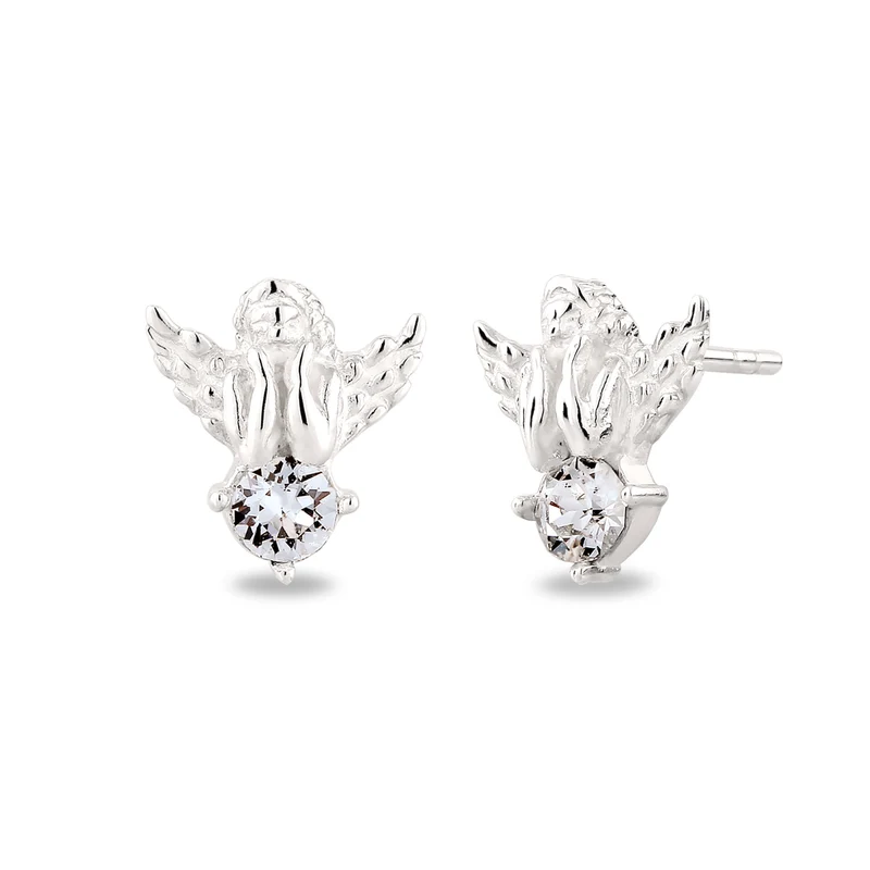 Ohrstecker Engel | mit Kristallen von Swarovski® (Weiß)