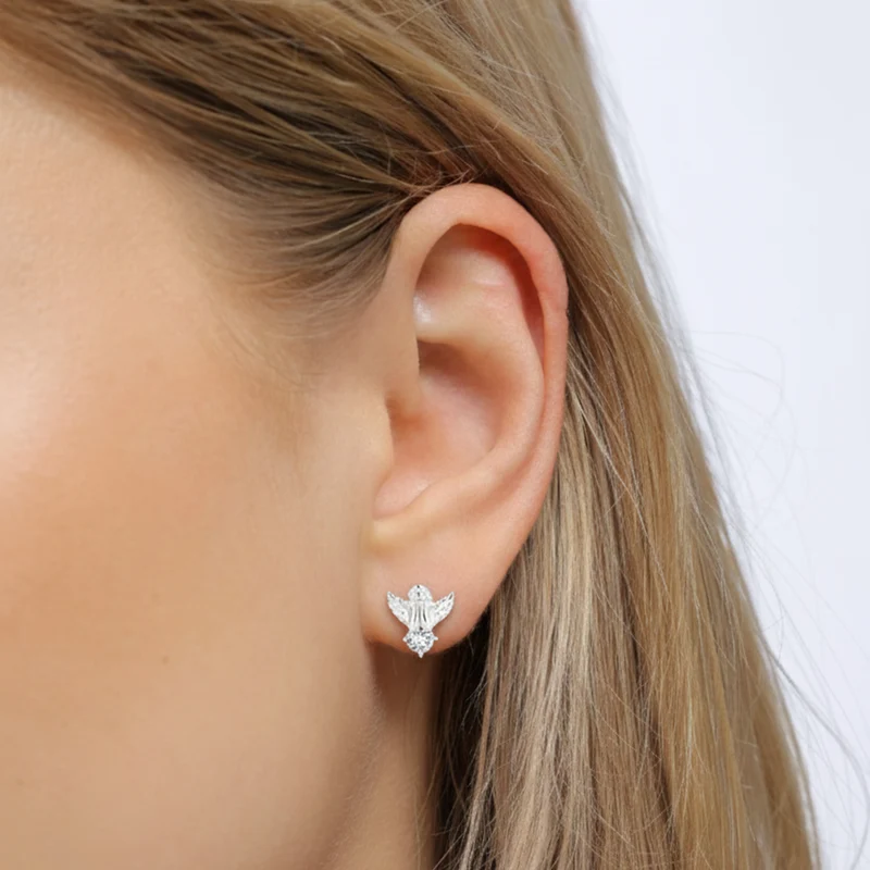 Ohrstecker Engel | mit Kristallen von Swarovski® (Weiß)