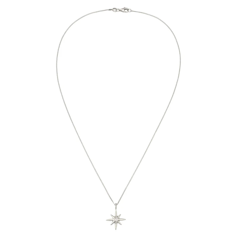 Halskette Stern | Laborgezüchteter Diamant (Weiß, 0.035 ct)