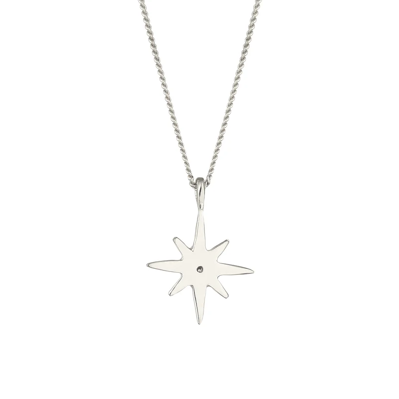 Halskette Stern | Laborgezüchteter Diamant (Weiß, 0.035 ct)
