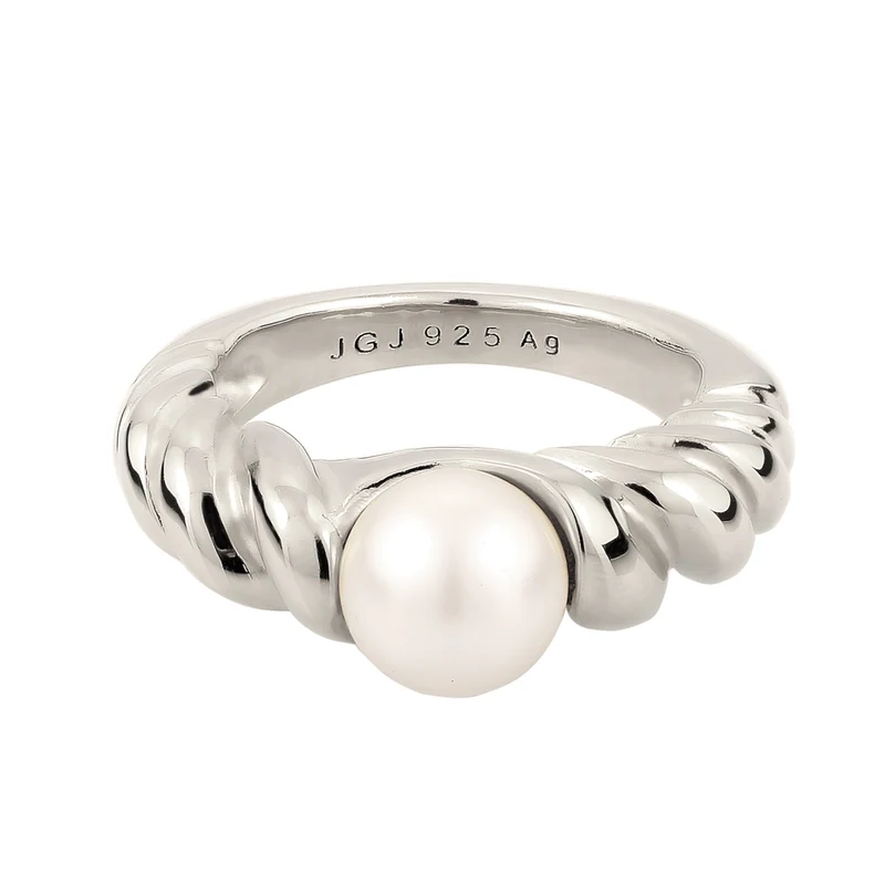 Ring Twisted | mit Perle von Swarovski® (Weiß)