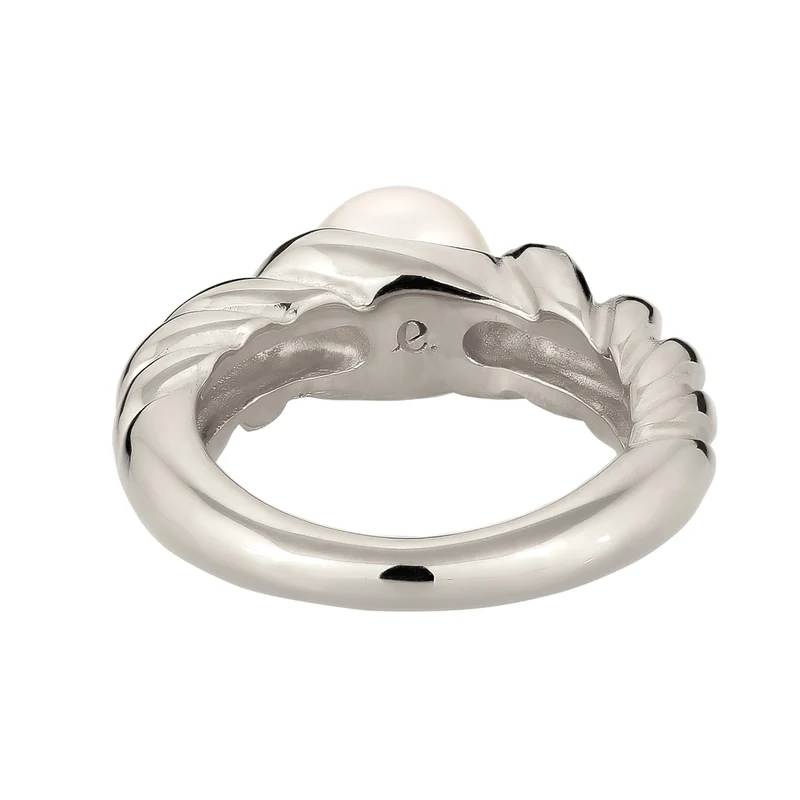 Ring Twisted | mit Perle von Swarovski® (Weiß)