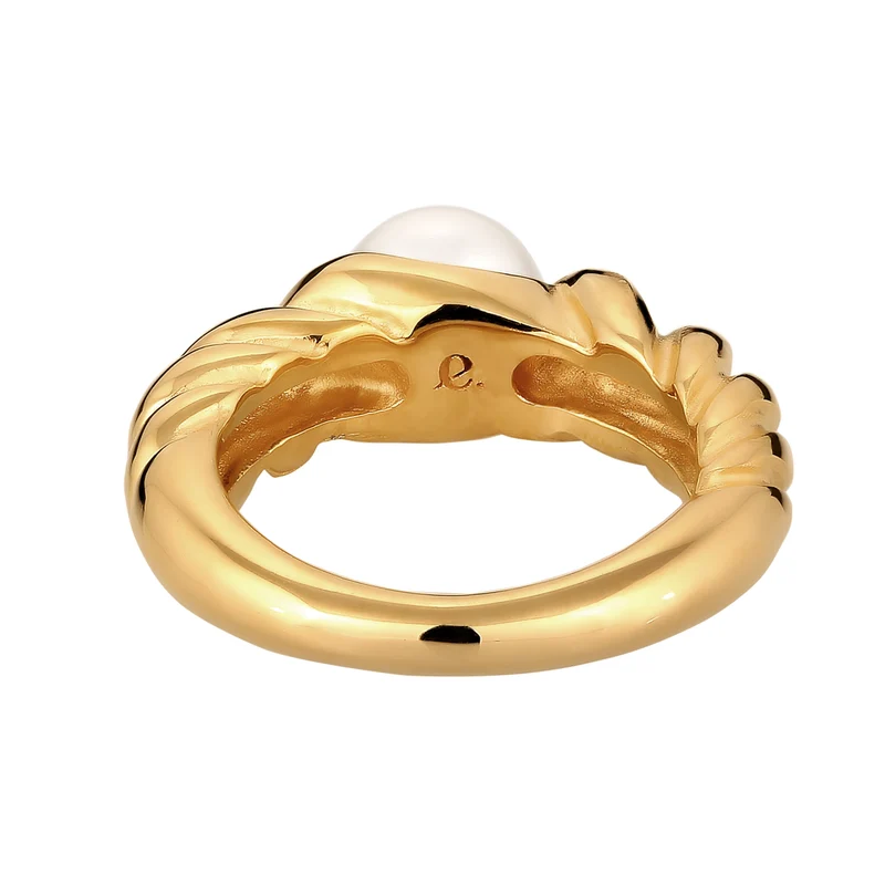 Ring Twisted | mit Perle von Swarovski® (Weiß)