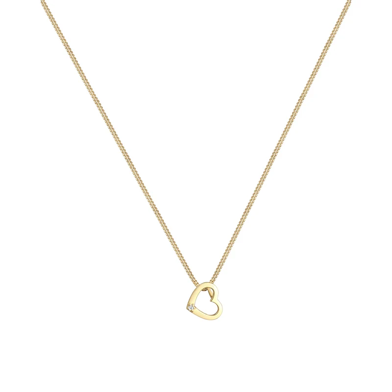 Halskette Herz | Diamant (Weiß, 0,015 ct)