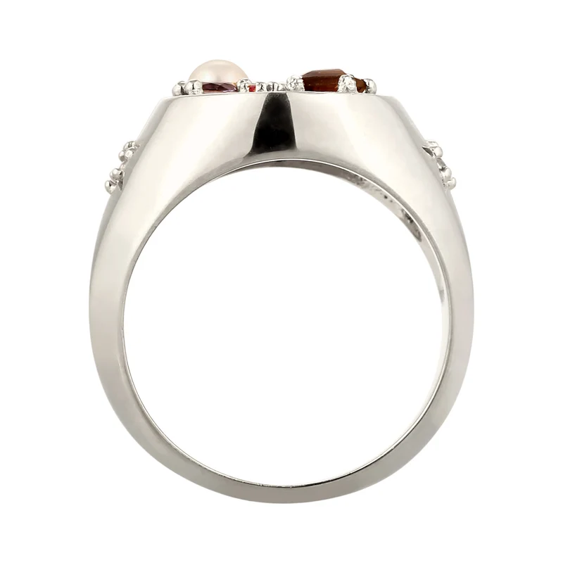 Siegelring Vintage | Saphir & Topaz & Peridot & Perle