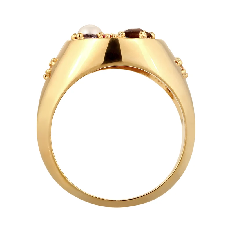 Siegelring Vintage | Saphir & Topaz & Peridot & Perle