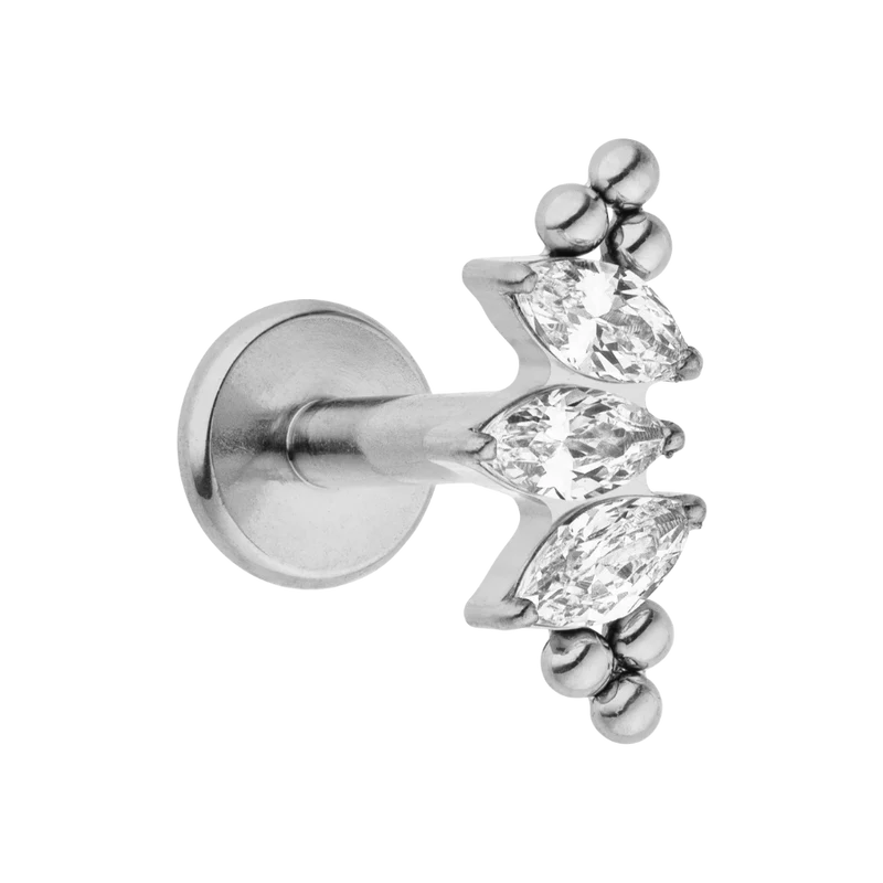 Marquise Lotus Labret Piercing 18K Vergoldet