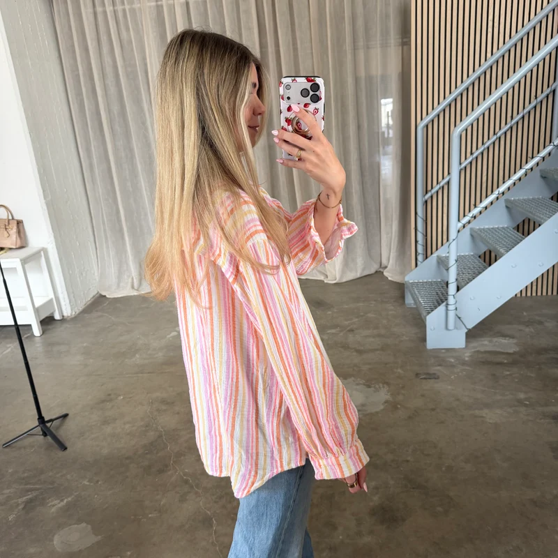 Oversize Musselinbluse - Sunset