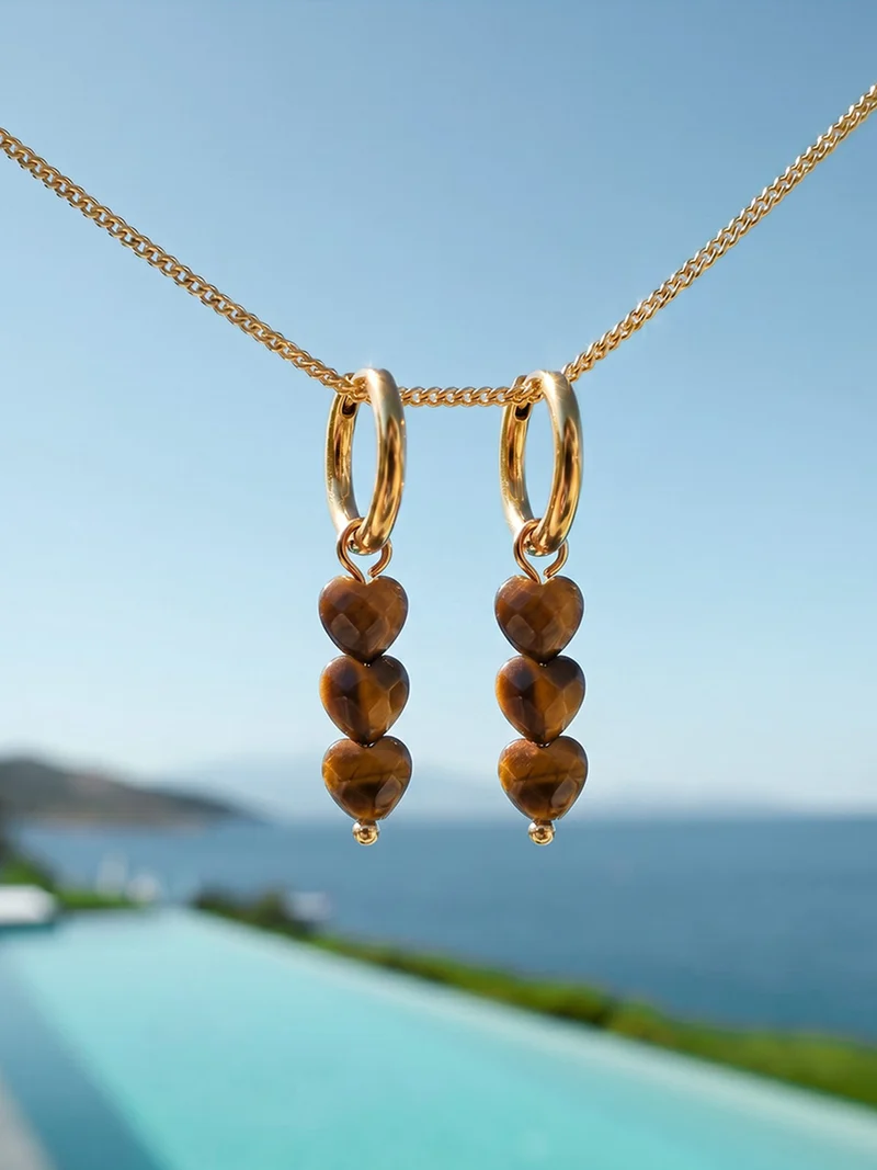 Love Droplets Tiger's Eye Ohrringe