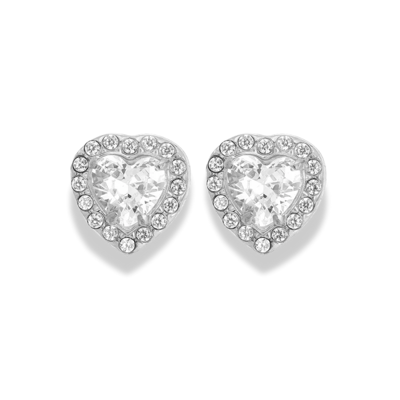 Crystal Heart Elegance Ohrstecker 14K Vergoldet