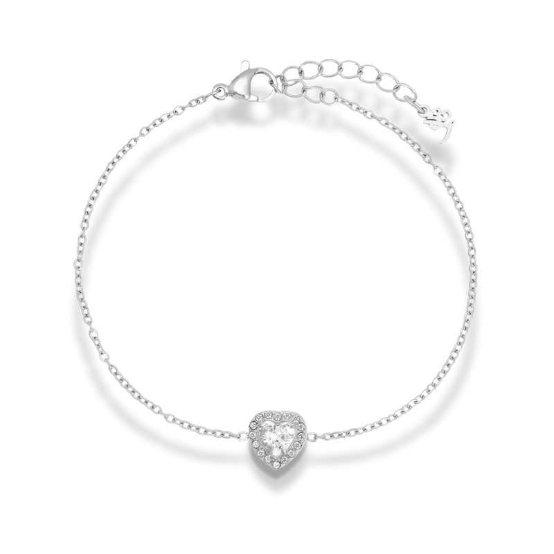 Crystal Heart Elegance Simple Armband 14K Vergoldet