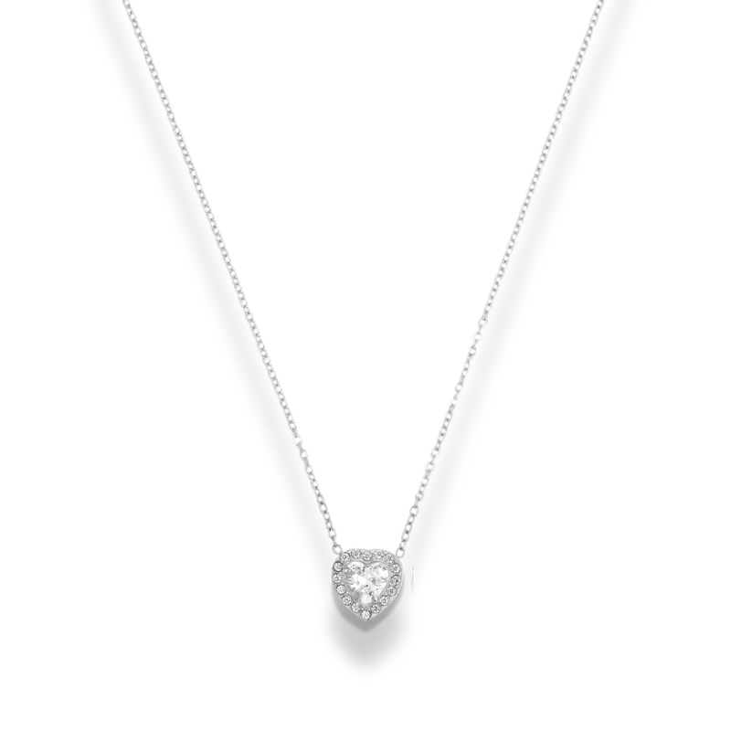 Crystal Heart Elegance Simple Kette 14K Vergoldet