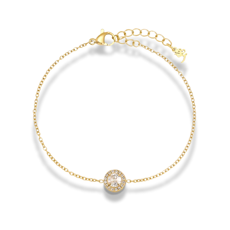 Crystal Elegance Simple Armband 14K Vergoldet