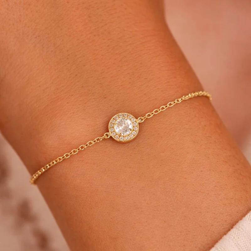 Crystal Elegance Simple Armband 14K Vergoldet