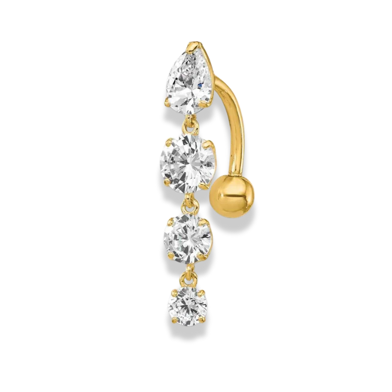 Teardrop Elegance Belly Piercing 18K Vergoldet