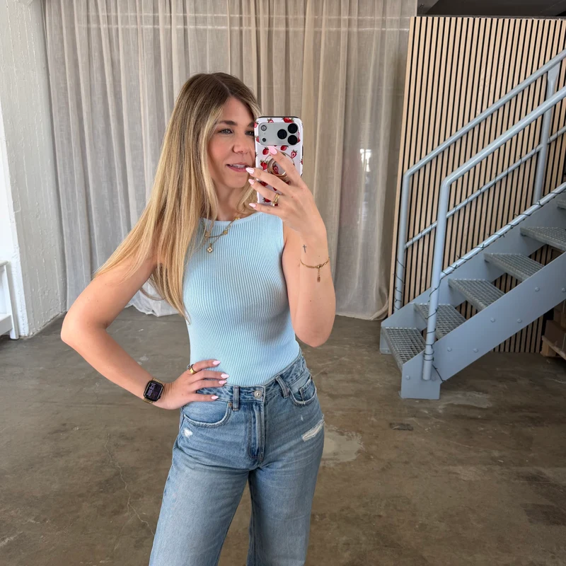 Casual Basic Top - Babyblau