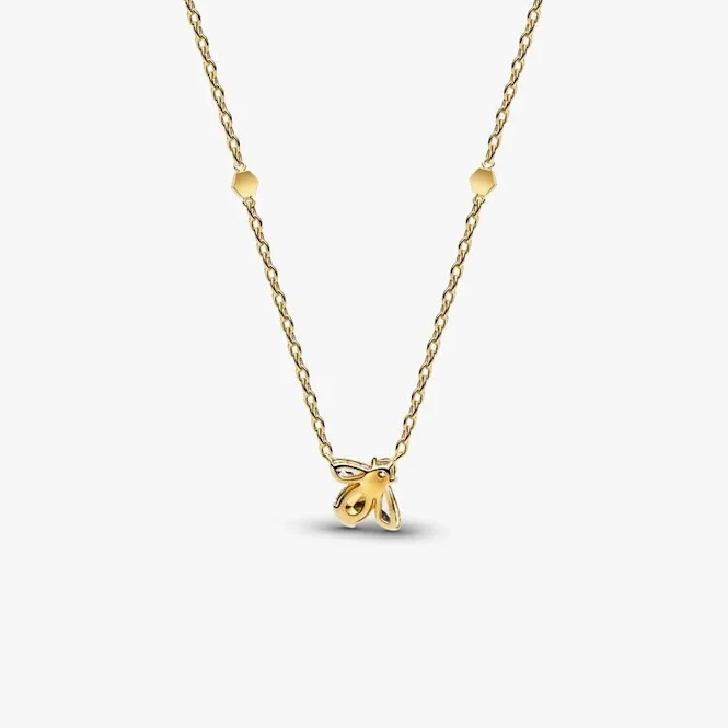 Gold Honey Bee Pendant Necklace, 45cm