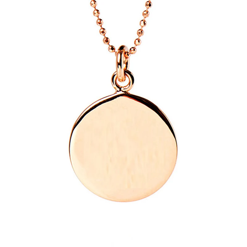 Engravable Disc Necklace in Rose Gold