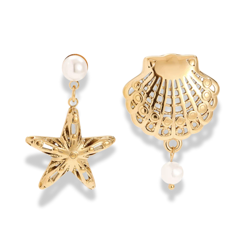 Ocean Mismatch Ohrstecker 14K Vergoldet
