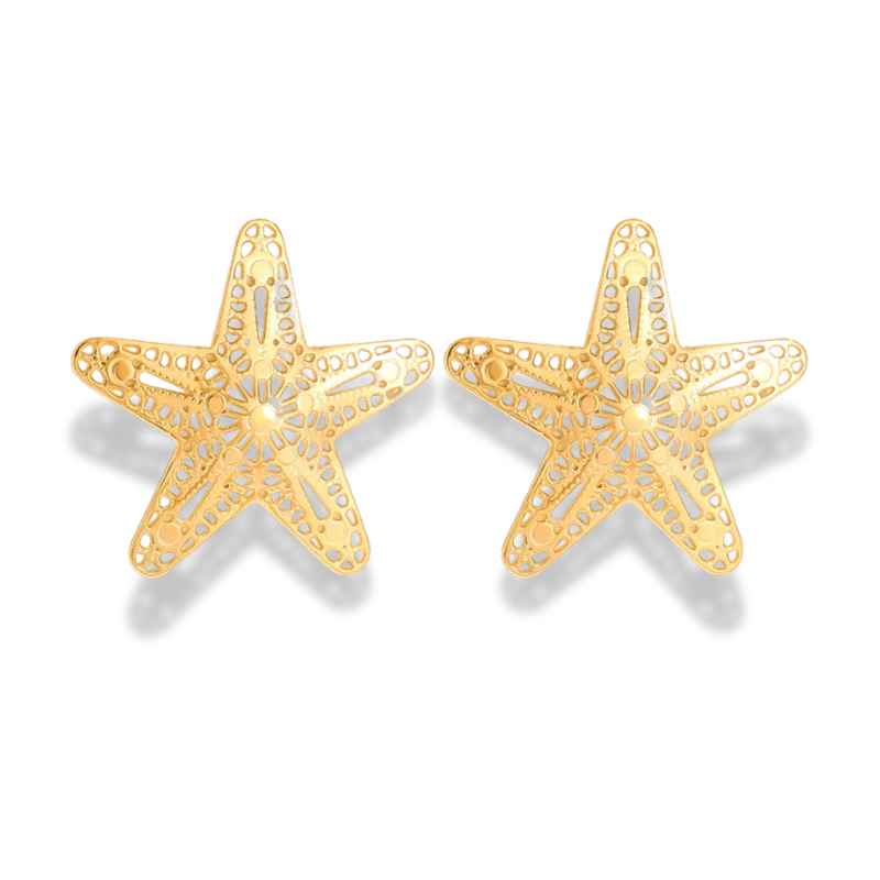 Antique Sea Star Ohrstecker 14K Vergoldet