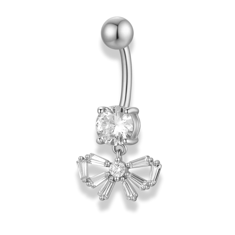 Crystal Ribbon Belly Piercing - Titan