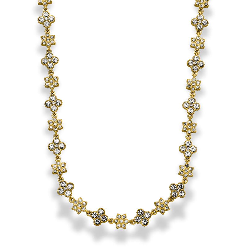 Crystal Majestic Flower Kette 14K Vergoldet