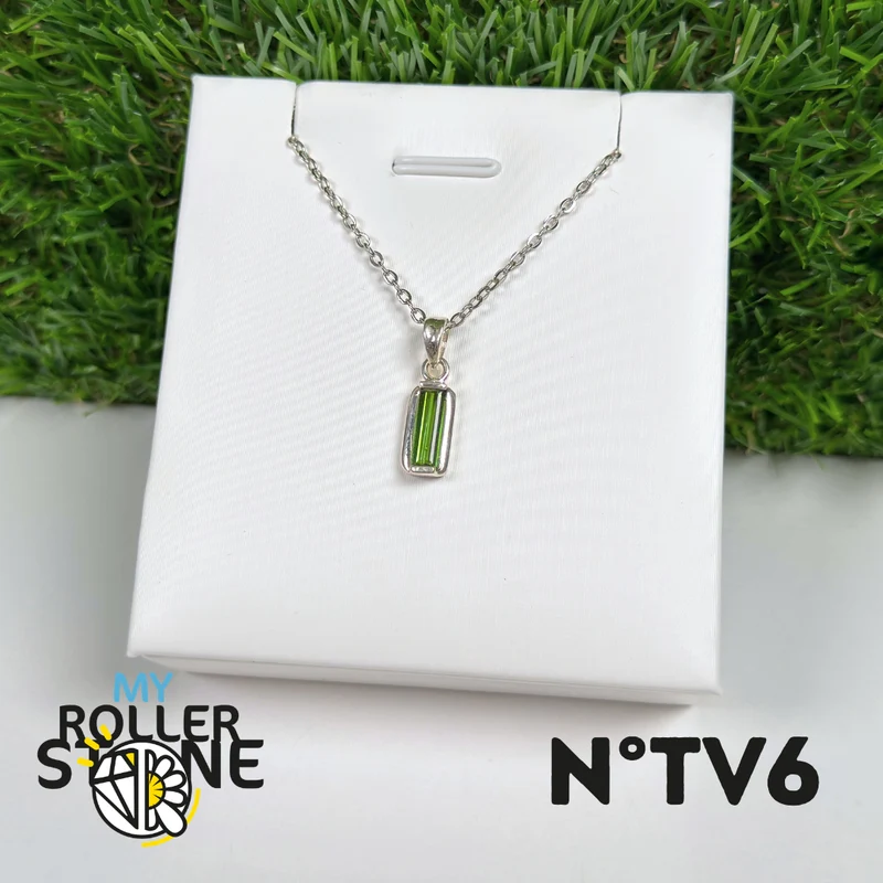 Grüner Turmalin (Verdelit) Anhänger, 925 Sterling Silber #6