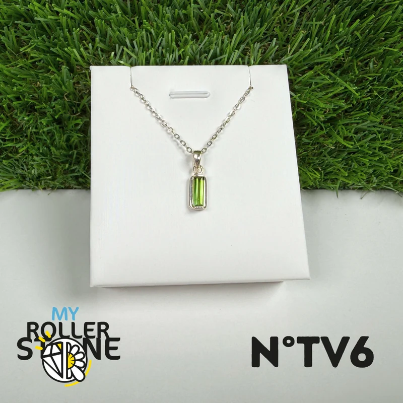 Grüner Turmalin (Verdelit) Anhänger, 925 Sterling Silber #6