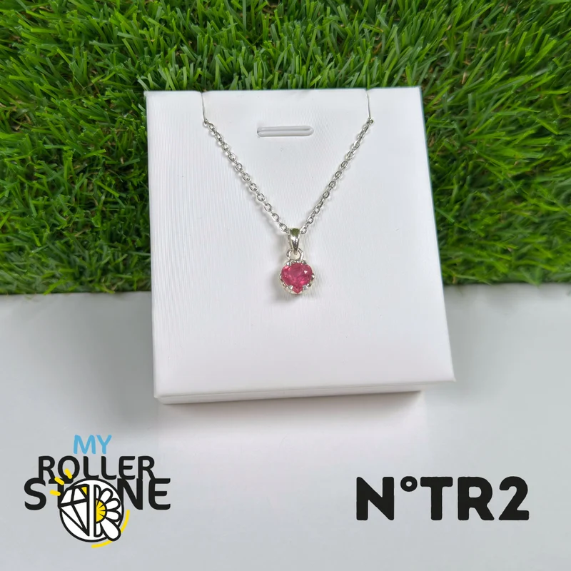 Anhänger aus rosa Turmalin (Rubellit) – 925er Sterlingsilber – Nr. 2