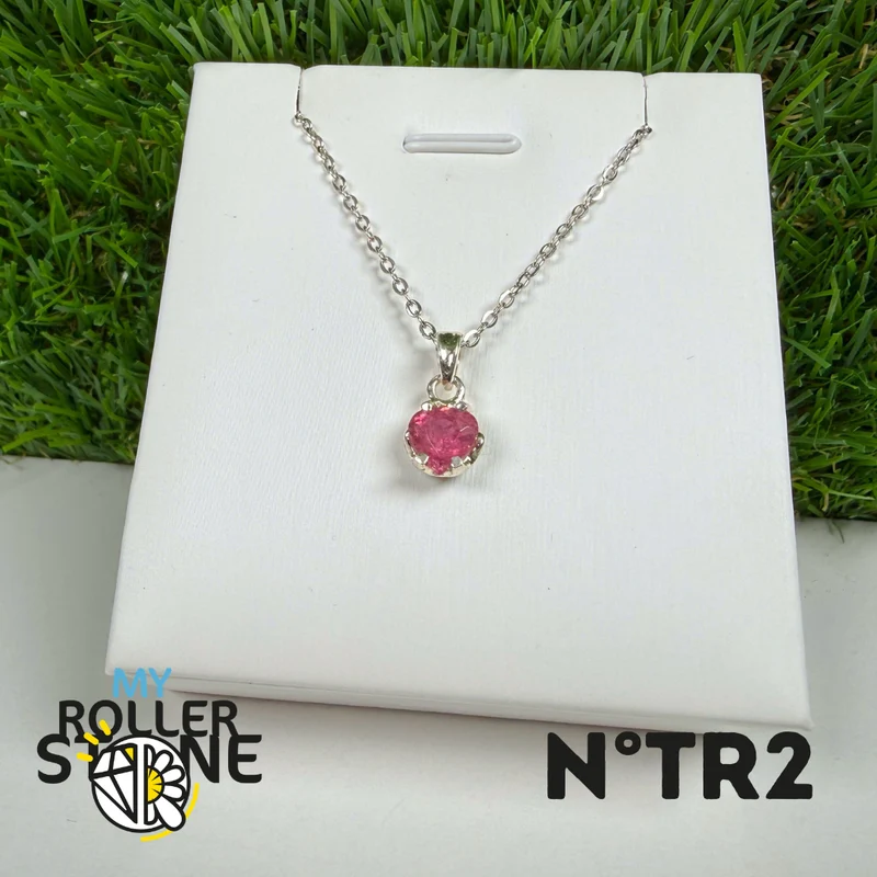 Anhänger aus rosa Turmalin (Rubellit) – 925er Sterlingsilber – Nr. 2