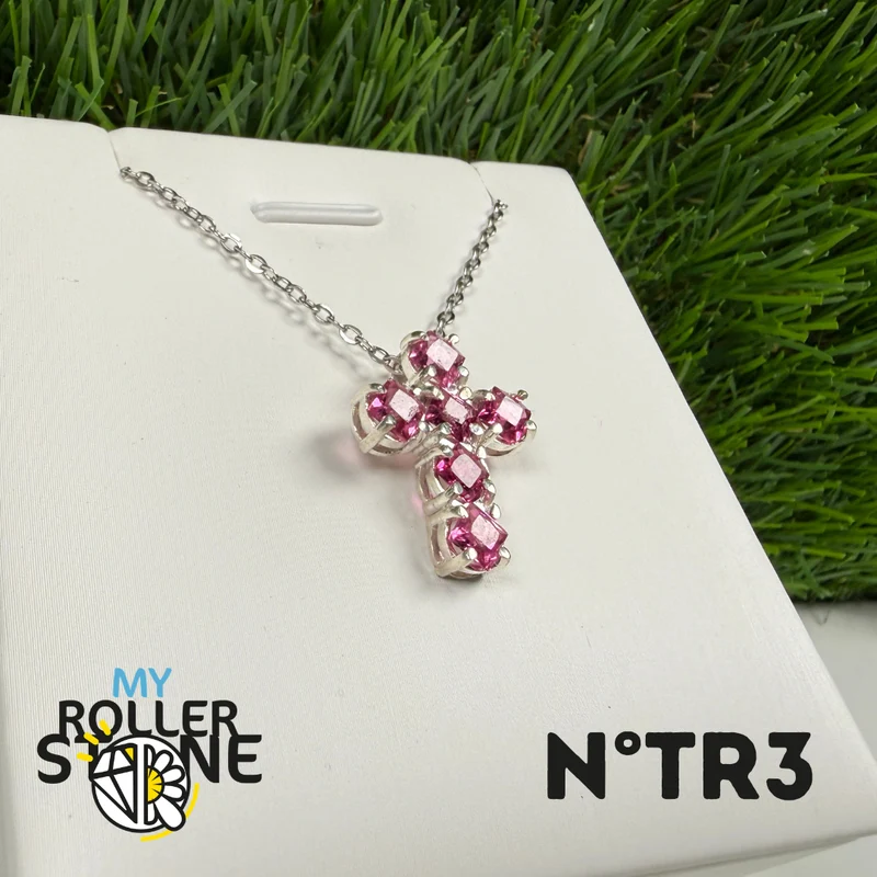 Anhänger aus rosa Turmalin (Rubellit) – 925er Sterlingsilber – Nr. 3