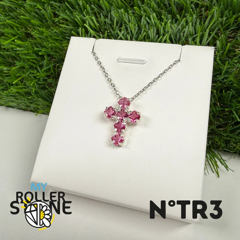 Anhänger aus rosa Turmalin (Rubellit) – 925er Sterlingsilber – Nr. 3