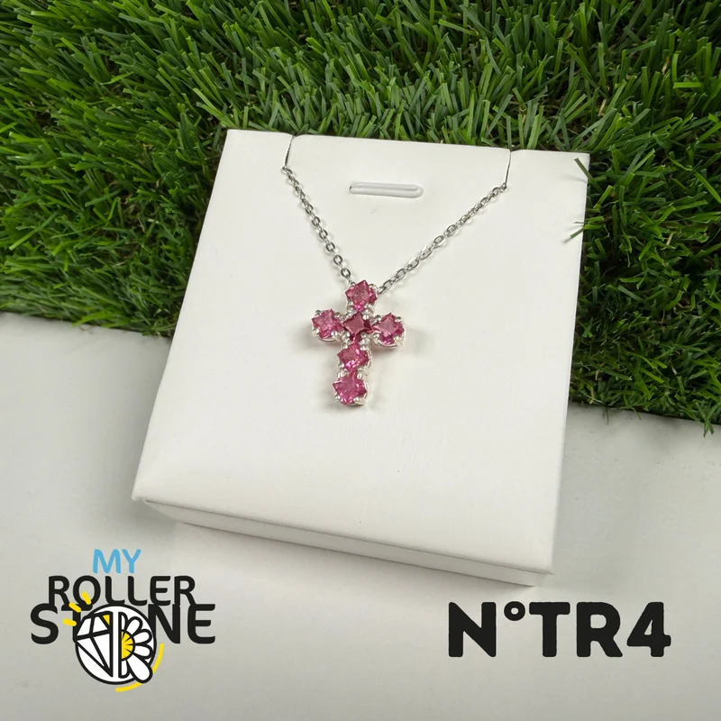 Anhänger aus rosa Turmalin (Rubellit) – 925er Sterlingsilber – Nr. 4