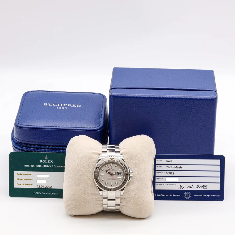 Rolex Yacht-Master 40 16622 Edelstahl/Platin Service Karte 04/22