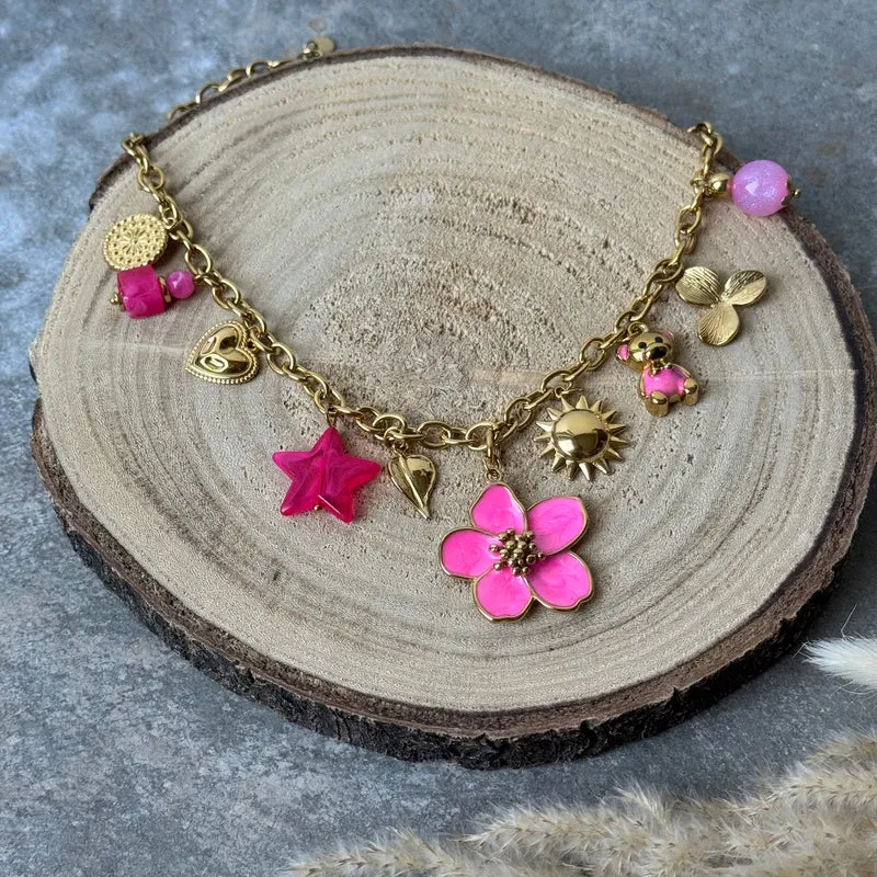 VIBES Kette | Pink x Gold