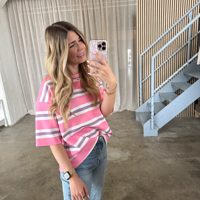 Oversize Shirt Malibu - Pink x Flieder