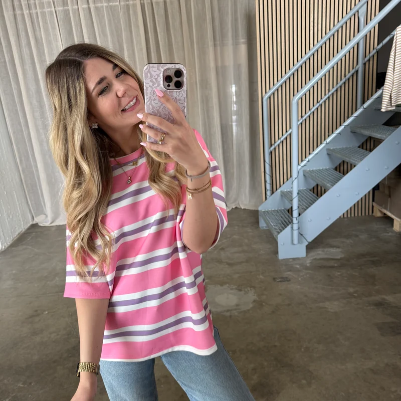 Oversize Shirt Malibu - Pink x Flieder