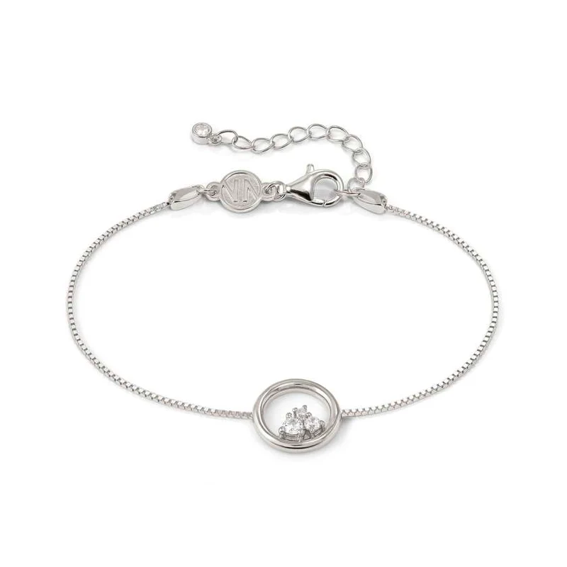 Dreams Beats Circle Bracelet in Silver with CZ