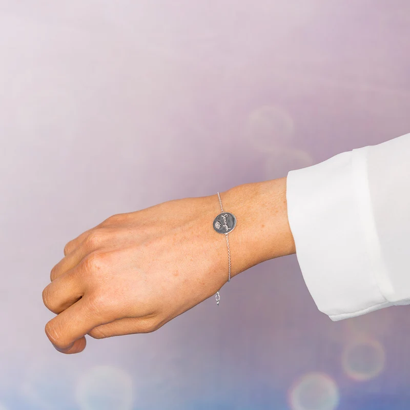 Strength Disc Bracelet in Sterling Silver